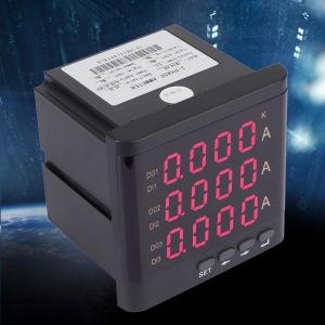 Amperemetre numerique triphase a ecran LED ZM194-A93, coque noire, 91 x 91 mm - Neuf
