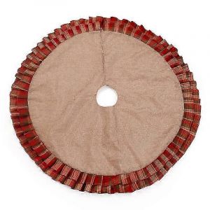 Jupe de sapin de No&euml;l &agrave; carreaux pour accessoires de d&eacute;coration festive - Neuf