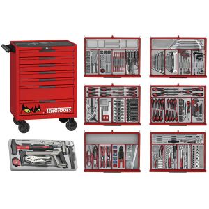 Servante d'atelier rouge 7 tiroirs mini master 628 outils Teng Tools TKW26R628T - Neuf