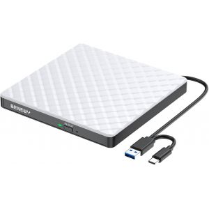 Lecteur DVD CD Externe,USB 3.0 Graveur DVD CD Externe Lecteur CD/DVD/ROM Optique Externe pour PC Laptop,Macbook,Mac OS,Windows11/10/8.1/7/XP/Vista.[Z1] - Neuf