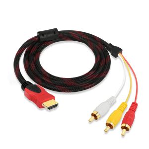 ERYI-Adaptateur Hdmi 3Rca, Pas De Fonction De Décodage, Fiche Hdmi Vers 3 Rca Femelle, Adaptateur Vidéo Composite Audio Va Adapté Pour Hdtv Dvd Et La Plupart Des Appareils De Projecteurs Lcd 1.5M - Neuf