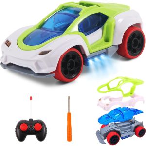 KAL-Voiture Télécommandée Pour Enfants, Diy Jouet Turque Rc Pour Tout-Petit, Petite Voiture De Course, Meilleur Cadeau Pour Anniversaire(Blanc) - Neuf