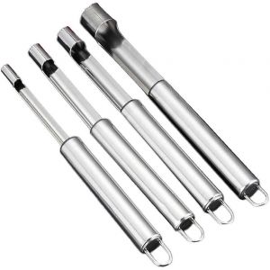 Lot De 4 Noyaux De Pommes En Acier Inoxydable Pour Pommes Et Poires Argent - Neuf