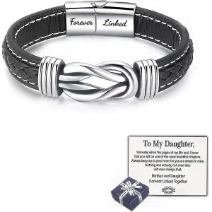 Mère Et Fille Pour Toujours Liées Ensemble Bracelet En Cuir Tressé Femmes Bracelet Inspirant Bracelet En Cuir Inoxydable Tressé Pour Femmes Bracelet W - Neuf