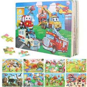 FEW-Jouet Puzzle pour Enfants Jouet Puzzle en Carton Éducatif 8 Niveaux de Difficulté Différents Jouet Puzzle Jouet Éducatif Jeu Educatif Motricité pour Garçons Filles de 3 Ans - Neuf