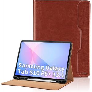 Coque Pour Samsung Galaxy Tab S10 Fe+ 13.1"" 2025/Galaxy Tab S10 Fe Plus 13.1 Pouces 2025 Business Premium Pu Cuir Cover Tablette Housse De Protection, Multi-Angle &Eacute;tui Avec Poche -Marron - Neuf
