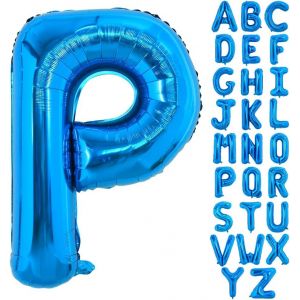 Grand Ballon Bleu K - Letter De 40 Pouces Grand Ballon Hélium, Feuille D'Aluminium Film Polyester Grand Ballon Lettre Fête D'Anniversaire Anniversaire Articles Décoratifs Pour La Saint - Valentin - Neuf
