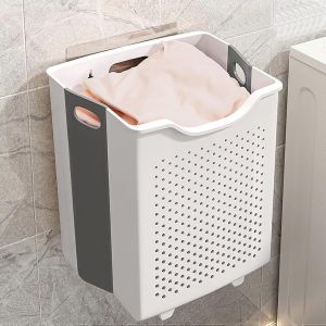 Panier &Agrave; Linge Pliable, Portable &Eacute;conomiser De L'Espace Entraver, Conception De Pliage, De Polyester Avec Poign&eacute;es, Gris - Neuf