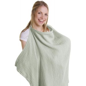 Couverture Allaitement Bebe,Couverture D'allaitement Bébé Couverture Bebe Douce Et Respirante Cache Allaitement Écharpe Allaitement Bébé Ajustable Pour Mamans (Vert Grisâtre) - Neuf