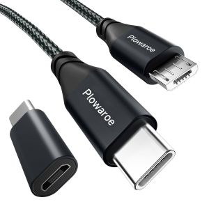 KAL-C&acirc;ble Usb C Vers Micro Usb, 0,5 M, Adaptateur Usb C Vers Petit Usb, Compatible Avec Samsung Galaxy S20/S9/S9+/S10, Huawei, Htc, Lg - Neuf