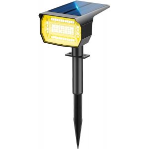 Spot Solaire Exterieur 72led, 3 Modes Ip67 &Eacute;tanche Lampes Solaires Exterieures Jardin, 3000k Fonction 2 En 1 Spot Exterieur Pour Cour, Cl&ocirc;ture, Chemin, All&eacute;e, Porche, Jardin, Etc. - Neuf