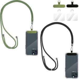 KAL-Lot De 2 Cordons Pour T&eacute;l&eacute;phone Portable Universels Avec Dragonne -Cordon R&eacute;glable Avec Coussinet Universel -Compatible Avec Tous Les T&eacute;l&eacute;phones Portables Et Smartphones - Neuf