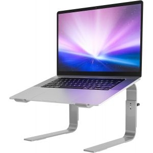 Ergonomic Laptop Stand, Height Adjustable Laptop Stand, Laptop Stand Compatible with Most 10 to 17 Inch Laptops, Silver - Neuf