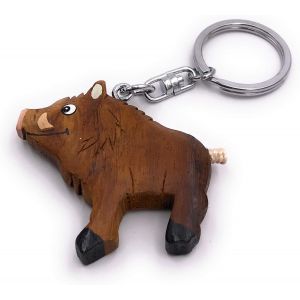 Kal-Porte-Cl&eacute;s En Bois Avec Verrous De Sanglier, Breloque Pendentif Sabot Fendu - Neuf