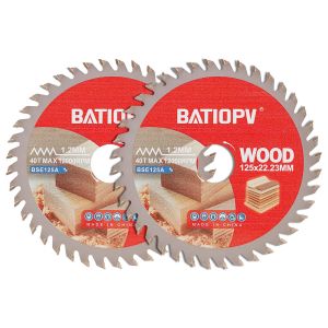 JEXNOVASHOP-Lot de 2 Disque &agrave; Tron&ccedil;onner Meuleuse 125 x 22,23 mm &iquest; Lame de Scie Circulaire 40 Dents en Carbure de Tungst&egrave;ne pour Bois, Contreplaqu&eacute;, Stratifi&eacute;, Cloison S&egrave;che et Plastique - Neuf
