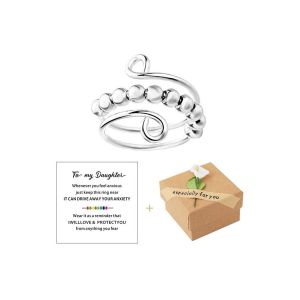 Ensemble De 2 Anneaux Anti-Stress Ajustables Pour Soulager L'anxi&eacute;t&eacute; Avec Carte De Message - Neuf