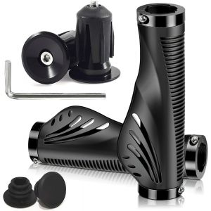 Set De Poignées De Guidon De Vélo, 1 Paire De Poignées Pour Vélo Ergonomiques Antidérapantes Poignée Vtt Avec Six-Pan Pour E Bike, Mtb, Bmx, Vélo De Course.[F928] - Neuf