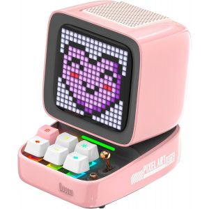 lbgwp60-Ditoo Enceinte Bluetooth Avec Affichage Leds, Reveil, Et 10 Watts Audio Pour Chambre, Diy, Anniversaire (Rose) - Neuf
