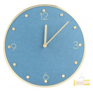 HJLIAN Horloge murale silencieuse de style europeen moderne, decoration pour la maison, le salon ou le bureau, bleu - Neuf