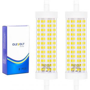 17w Ampoules Led R7s 118mm Dimmable R7s Led Blanc Neutre 4000k Remplace Ampoules Halogènes 150w,Lampes Led R7s 1980lm,Large Angle De Faisceau 360° Ac 220v-240v,Lot De 2 - Neuf