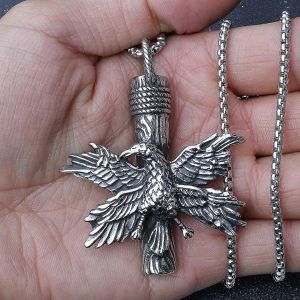 Cross-Border Vente Chaude Nouvelle Statue Aigle Pendentif Collier Hommes Et Femmes Couple Personnalité Acier Inoxydable Ornement Saint Valentin Cadeau - Neuf
