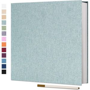 Album Photo Adhésif Scrapbooking 40 Pages en Lin Relié 33x32 cm avec Un Stylo Métallique pour Mariage Bébé Famille Voyage Turquoise - Neuf