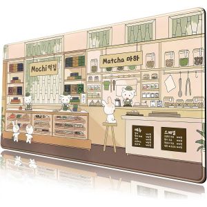 Kawaii Joli Tapis De Bureau Beige Anime Japonais Grand Tapis De Souris Xxl &Eacute;tendu Tapis De Souris Pour Clavier Et Souris Accessoires De Bureau Mignons Pour Ordinateur Portable 80 X 40 Cm Base En - Neuf