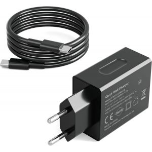 ELVORIX-25W Chargeur Rapide pour iPhone 15 16 17 Air Pro Max 16e 15 Plus pour Samsung Galaxy S25 S24 S23 S22 S21 A16 A15 A55 A56 A34, USB C PD Adaptateur Type C Charge Secteur Prise USB avec 2M C&acirc;ble - Neuf