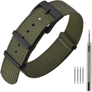 Kal-Bracelet De Montre En Nylon Avec Boucle En Acier Inoxydable, Sport Bande De Remplacement 16mm 18mm 20mm 22mm - Neuf