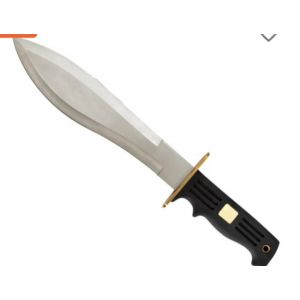 Machette lame acier inox 25 cm ép 4mm manche PVC noir &#43; Fourreau - Neuf