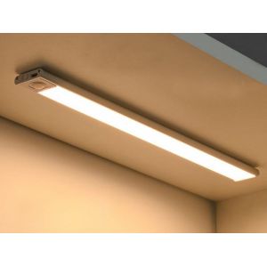 Lampe d'armoire LED rechargeable &agrave; d&eacute;tecteur de mouvement de 20 cm, intensit&eacute; variable, argent&eacute;e - Neuf