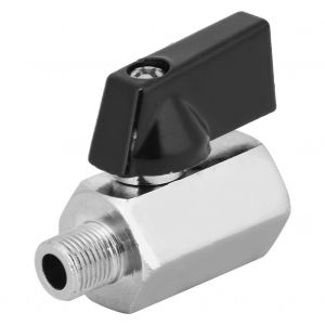 1 mini robinet a boisseau spherique en laiton chrome avec poignee, filetage femelle/male (G1/8) - Neuf