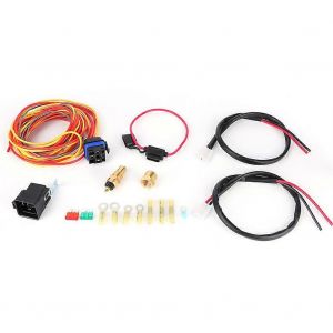 Kit de faisceau de câblage de ventilateur de refroidissement électrique double simple 165/185 W/thermostat 40 AMP Relay - Neuf