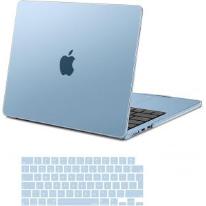 KALANKA-Coque Compatible avec MacBook Air 13 Pouces M4 M3 M2 2025 2024 2023 2022 A3240 A3113 A2681 Touch ID, Coque Rigide & Protection Clavier pour MacBook Air 13,6 Pouces,Bleu Ciel - Neuf