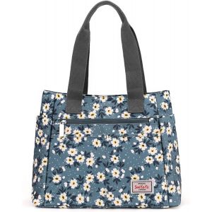 Sac fourre-tout pour femme,sac fourre-tout en nylon imperm&eacute;able avec fermeture &eacute;clair,sac &agrave; bandouli&egrave;re l&eacute;ger et multi-poches,sac besace d&eacute;contract&eacute; pour le travail et les voyages - Neuf