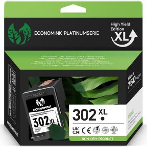 Cartouche 302 Xl Noir,302 Noir Remanufacturées Pour Cartouche Hp 302,Encre 302 Pour Deskjet 2130 3634 3636 Officejet 3833 5220 3831 3830 5232 Envy 4525 4527 4520 Imprimante (1-Pack) - Neuf