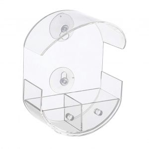 Mangeoire A Oiseaux A Fixer A La Fenetre ¿ Station D'alimentation Pour Oiseaux A Fixer A La Fenetre ¿ Recipient Alimentaire En Acrylique Transparent Pour Une Observation Rapprochee Depuis L'interieur. - Neuf