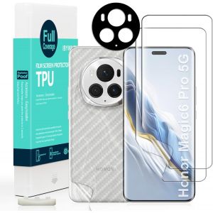 JGD-2 Pi&egrave;ce TPU Protection &eacute;cran pour Honor Magic6 Pro 5G 6,8""(Pas pour Honor Magic6/Honor Magic6 Lite) film souple flexible,avec 1 Pi&egrave;ce Protection Cam&eacute;ra,1 Pi&egrave;ce Film Arri&egrave;re,facile installer - Neuf