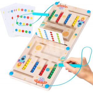 ERYI-Labyrinthe Magnétique, Jeux Labyrinthe Magnetique Enfant 2 3 4 5 Ans, Jeux Montessori, Apprendre Les Couleurs Jeu De Comptage Et Tri Jouet Bois Jouets, Jouets Jeu Educatif Cadeau 3 4 5 6 7 Ans - Neuf