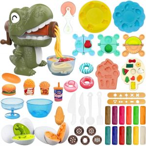 Lot de 47 accessoires de p&acirc;te &agrave; modeler dinosaures pour enfants &agrave; partir de 2345 ansdinosauresjouets pour enfantsavec p&acirc;te &agrave; modeler multicolorepour enfantsgar&ccedil;ons et filles - Neuf