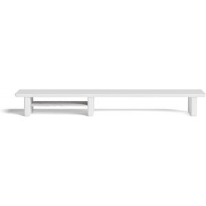 Système d'étagères de bureau avec support pour écran et étagère de rangement latérale (Blanc Mat, Petit | 47 cm) - Neuf