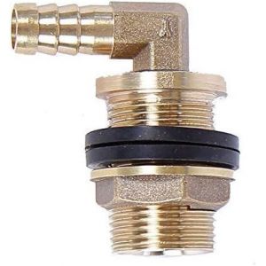 Raccord de citerne d'eau de pluie + embout de tuyau 19 mm 3/4"" IG 1"" AG (ALF4+F2) Jaune Laiton Irr&eacute;gulier - Neuf