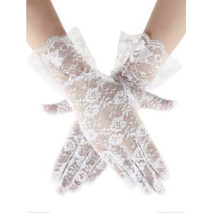 Mesdames Gants De Dentelle Élégante Courte Gants De Courtoisie D'été, Des Gants Pour Les Mariages, Les Dîners - Neuf