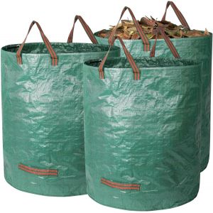 MEVRONISSHOP-3x 272L Sac Dechets Verts de Jardin, Sac Jardinage Dechets avec Poign&eacute;es, Autonome, Imperm&eacute;able, Sac Jardin durable R&eacute;sistant &agrave; la Corrosion - Neuf