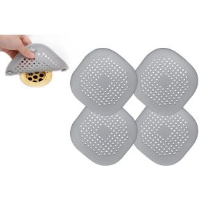 Lot de 4 filtres &agrave; cheveux pour &eacute;vier et douche avec ventouse - Neuf