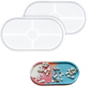 Moule En Silicone Transparent Pour Plateau Ovale - 2 Pi&egrave;ces - Pour R&eacute;sine &Eacute;poxy, Diy Dessous-De-Verre - Neuf