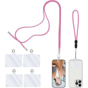 KAL-Cordon Universel Pour Téléphone Portable, 2 Chaînes De Téléphone Avec 4 Sangles De Rechange Transparentes En Nylon, Tour De Cou Réglable Pour Tous Les Smartphones, Compatibles Avec La Plupart - Neuf