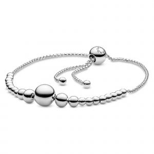 Bracelet Coulissant En Perles En Argent Sterling Pour Femme - Neuf