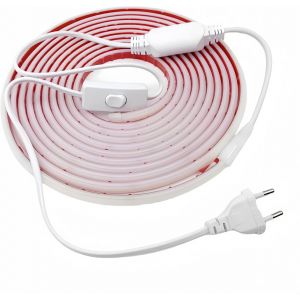 Bandes Led Néon 220v (Blanc Neutre,2m),Cordon Lumineuse Cob 12w/M,Chaque Coupe De 10 Cm,Étanche Ip65 Avec Prise Interrupteur Et Autocollant,Led Néon Pour Utilisation Intérieure Et Extérieure - Neuf