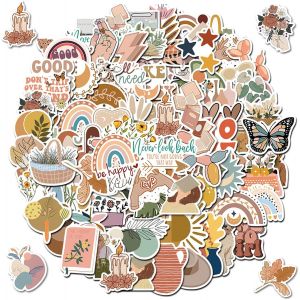 Lot De 100 Autocollant Boho,Stickers Aesthetic Cute,Stickers Inspiration,Autocollant Scrapbooking Girly Pour Ordinateurs,Bouteilles D'eau,Scrapbooking - Neuf